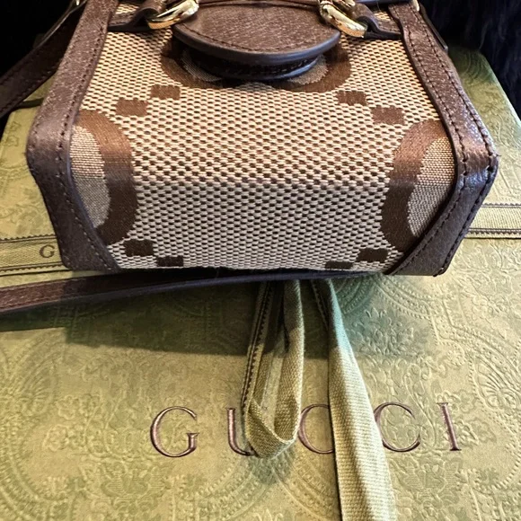 Gucci Horsebit 1955 Jumbo GG mini bag in Perfect Condition - Picture 4 of 9